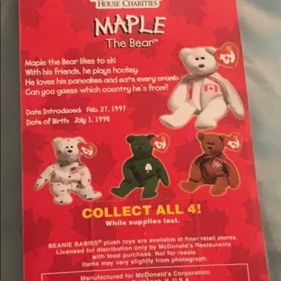 Collectable TY bears Ronald Mc Donald 1990’s - Picture 5 of 9